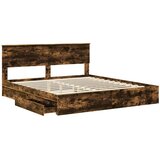  Krevet s od storage s uzglavljem Dimljeni hrast 180 x 200 cm | shoptok.hr