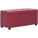 vidaXL Otoman za pohranu od umjetne kože 87,5 cm crvena boja vina Cijene