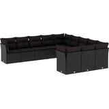  11-dijelni set vrtnih sofa od poliratana s jastucima crni | shoptok.hr