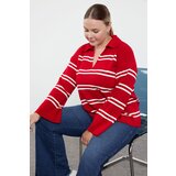 Trendyol Curve Red Striped Knitwear Sweater | shoptok.hr