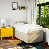  Okvir kreveta s oprugama i madrac krem 80x200 cm od tkanine | shoptok.hr