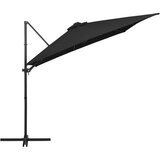 In Konzolni suncobran s čeličnom šipkom LED 250 x 250 cm crni | shoptok.hr