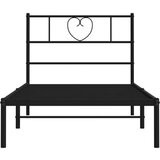 Metalni okvir za krevet s uzglavljem crni 90x190 cm | shoptok.hr