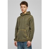 UC Men Organic Contrast Flatlock Stitched Zip Hoody olive/yellow | Shoptok.si