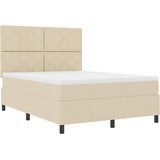  Krevet s opruga kutije s uzglavljem Krema 160 x 200 cm tkanina | shoptok.hr