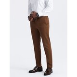 Ombre Men's classic cut chino pants with soft texture - caramel | Shoptok.si