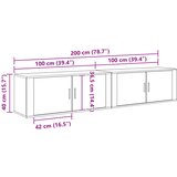  Zidni TV ormar set Zidne 2 pcs Staro drvo 100 x 34,5 x 40 cm | shoptok.hr