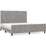  Posteljni okvir z vzglavjem svetlo siv 160x200 cm žamet, (20788194) | Shoptok.si