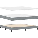  Postelja s pomičnim podom in vzmetnico svetlo siva 200x200 cm Tkanina, (22052945) | Shoptok.si
