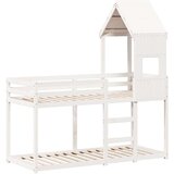  Krevet na kat s krovom bijeli 90 x 190 cm od masivne borovine | shoptok.hr