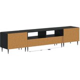  5-dijelni LED TV ormarić Crna Konstruirano drvo | shoptok.hr