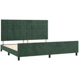  Posteljni okvir z vzglavjem temno zelen 200x200 cm žamet, (20907330) | Shoptok.si