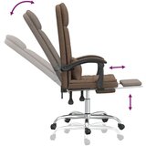  Masažni uredski naslonjač od tkanine smeđi - Smeđa 1 | shoptok.hr