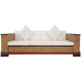  Trosjed od prirodnog ratana s jastucima smeđi | shoptok.hr