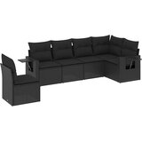 6-dijelni set vrtnih sofa s jastucima crni od poliratana | shoptok.hr