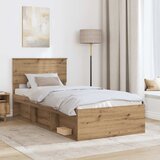  Krevetna konstrukcija Umjetnička hrastovina 90 x 190 cm | shoptok.hr