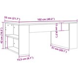  Stolić z kavu boja hrasta artisan 102x55x42cm konstruirano drvo | shoptok.hr