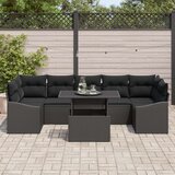 Set od 8 vrtnih kauča s jastučićima crni poliratan | shoptok.hr