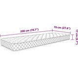  Madrac od memorijske pjene bijeli 70 x 200 x 17 cm mekan | shoptok.hr