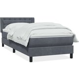 vidaXL Box spring postelja z vzmetnico temno siva 80x210 cm žamet | Shoptok.si