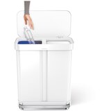 simplehuman Bijela željezna kanta za smeće 34+24 l za odvojeni otpad/s pedalom Dual – | shoptok.hr