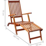  Ležaljka s osloncem za noge i jastukom bagremovo drvo | shoptok.hr