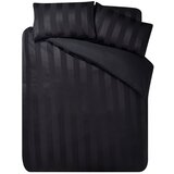 Catherine Lansfield Crna 3-dijelna satenska posteljina za bračni krevet 200x200 cm So Soft Satin Stripe – Cijene
