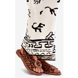 Boto Flat Sandals With Decoration Leopard Brown Haliones | Shoptok.si