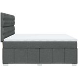 vidaXL Box spring postelja z vzmetnico temno siva 200x200 cm blago | Shoptok.si