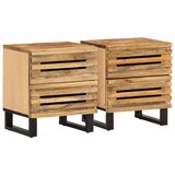 vidaXL Nočna omarica 2 kosa 40x33x46 cm trden robusten mangov les Cene