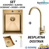  Zlatna INOX Sudopera sa slavinom Slovarm (SET) - SanDonna - HD4050R Cene