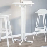 vidaXL Jedilna miza bela Ø60x110 cm inženirski les in jeklo