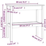  Konzolni stol bijeli 80x40x75 cm od masivne borovine | shoptok.hr