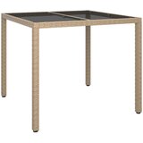  Stol za vrt Bež 90x90x75 cm Poli Rattan | shoptok.hr