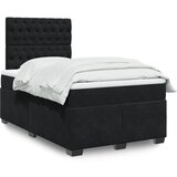 vidaXL Box spring krevet s madracem crni 120 x 200 cm baršunasti | shoptok.hr