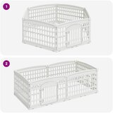  Ograda za Pse s 6 Panoa Bijela 179 x 151 x 58 cm Plastika | shoptok.hr