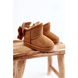 Boto Girls' Warm Snow Boots With Bows Camel Meriva | Shoptok.si
