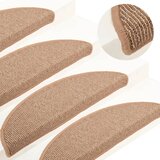  Prostirke za stepenice 15 kom 56x17x3 cm svijetlosmeđe poluokrugle | shoptok.hr