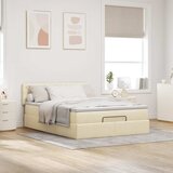  Otomanski krevet s madracem i LED krem 140x190 cm tkanine | shoptok.hr