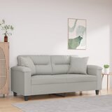  The Living Store Kavč dvosed z blazinami sv. siv 140 cm tkanina iz mikrovlaken - Dvosed, (21494434) | Shoptok.si