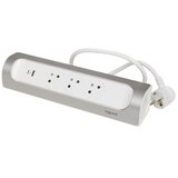 Legrand 049406 - Produžni kabl 3 utičnice Tip E + USB-A + USB-C 1 m srebrna/bela | Eponuda.com