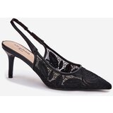 Boto Lace High Heels Sandals With Open Heel Black Lisaviela | ePonuda.com