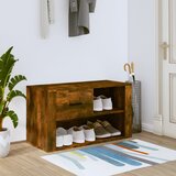 vidaXL Omarica za čevlje dimljeni hrast 80x35x45 cm inženirski les Cene