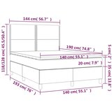  Krevet s oprugama i madracem tamnosivi 140x190 cm od tkanine | shoptok.hr