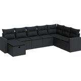  8-dijelni set vrtnih sofa od poliratana s jastucima crni Slike
