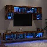  6-dijelni zidni TV elementi s LED svjetlima boja hrasta drveni | shoptok.hr