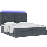 vidaXL Otomanski posteljni okvir z vzmetnicami siv 200x200cm žamet | Shoptok.si