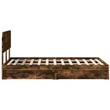  Krevet s od storage s uzglavljem Dimljeni hrast 135 x 190 cm | shoptok.hr