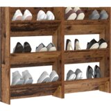 vidaXL ormarići za cipele na zidu 2 pcs staro drvo 60 x 18 x 60 cm | shoptok.hr