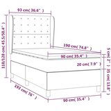  S oprugama i madracem bijeli 90 x 190 cm od umjetne kože | shoptok.hr